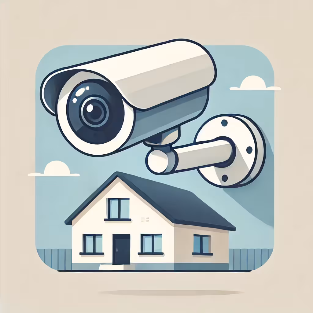 Kamera monitoringu obserwująca dom jednorodzinny