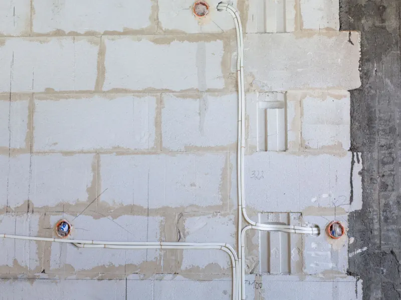Instalacje elektryczne Słupsk – prowadzenie okablowania w ścianie budynku
